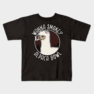 Wanna Smoke Alpaca Bowl Kids T-Shirt